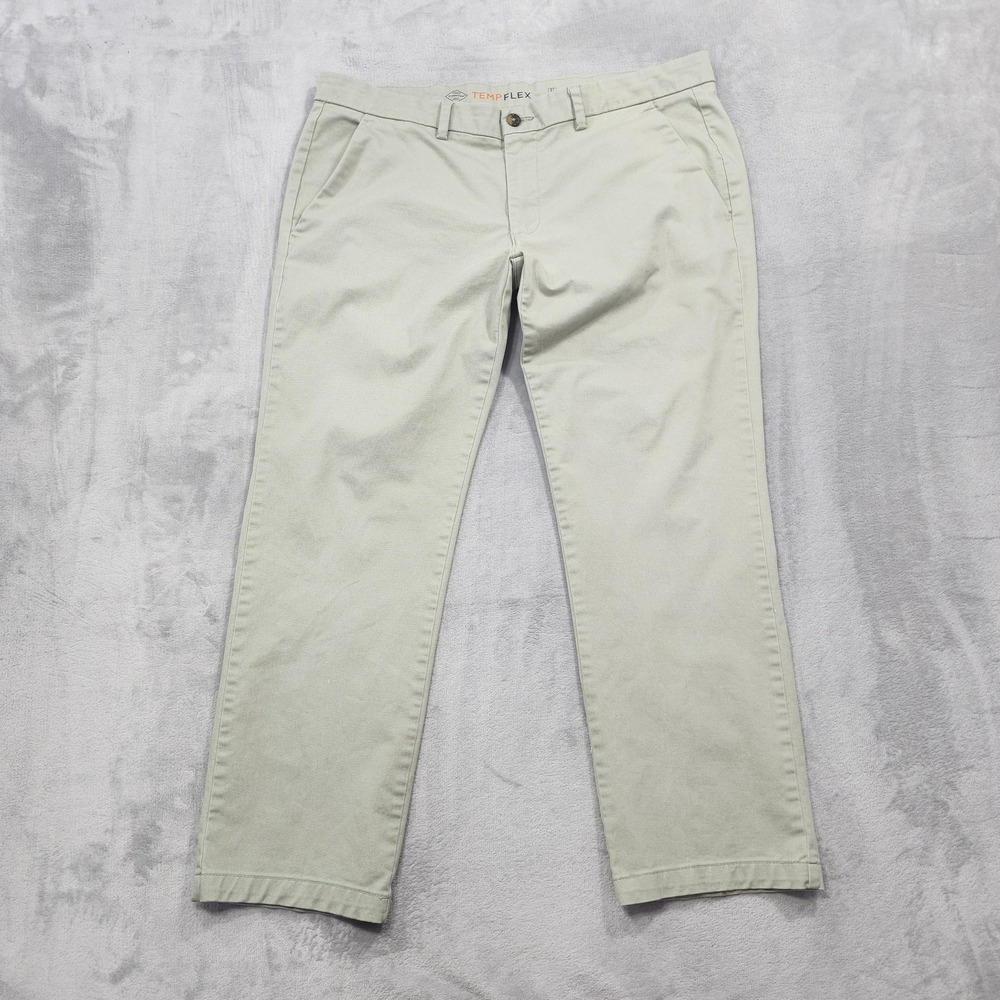 St. John's Bay Pants Mens 38x30 Green TempFlex Chino Stretch Casual Khakis